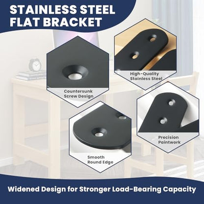 Alise 4 Pcs Black Flat Mending Plates for Wood Furniture,100x38mm - color: Matte Black, size: 100mmX38mm
