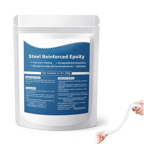 Steel Reinforced Epoxy Putty, Waterproof Heat-Resistant Epoxy Putty Repair Kit, All Purpose Filler Putty AB Epoxy Clay for Metal Wood Ceramic Stone Tile and Plastic