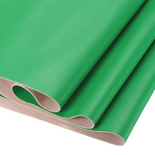 DMiotech 1 Pack 14 Inch x 53 Inch Faux Leather Sheet Furniture Cover Napa Skin Green PU Leather Roll for Handmade DIY Craft Projects - color: Green