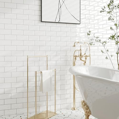 VEELIKE Subway Tile Peel and Stick Backsplash for Kitchen White Peel and Stick Wall Tile 12 Sheets 12''x12'' Waterproof Self Adhesive Vinyl Back Splash Stick on Tiles for Kitchen Bathroom Laundry Room - size: Box of 12 Tiles