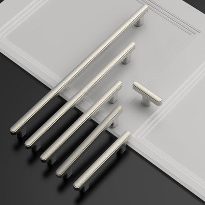 Asidrama 10 Pack 6.3 Inch(160mm) Brushed Satin Nickel Kitchen Cabinet Handles, Cabinet Pulls Kitchen Cabinet Hardware for Cupboard Drawer Pulls - color: Brushed Satin Nickel, size: 6.3" Hole Center, style: 10 Pack