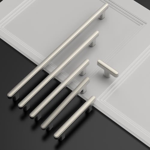 Asidrama 10 Pack 5 Inch(128mm) Brushed Satin Nickel Kitchen Cabinet Handles, Cabinet Pulls Kitchen Cabinet Hardware for Cupboard Drawer Pulls - color: Brushed Satin Nickel, size: 5" Hole Center, style: 10 Pack