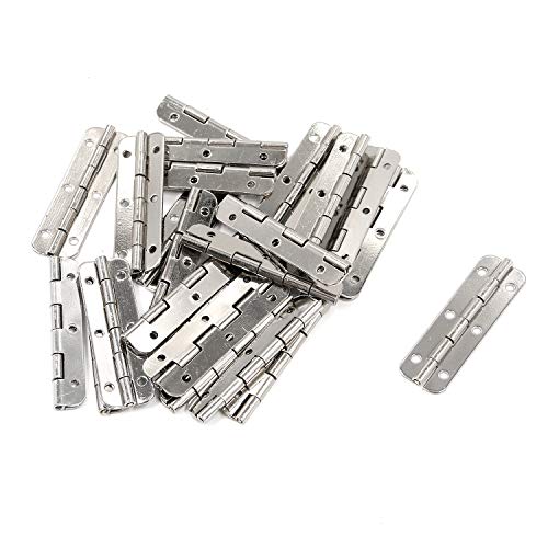 T Tulead Silver Cabinet Hinges 2"x0.63" Butt Folding Hinges Outdoor Indoor Hinge Iron Door Hinge Pack of 24 with Mounting Screws - style: Silver,2"x0.63",24pcs