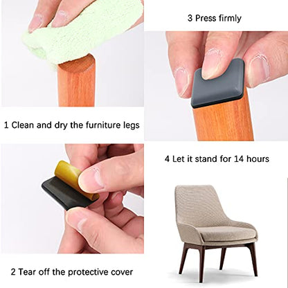 Piutouyar 12Pcs 1" Teflon Furniture Glides Pads,Self Stick Furniture Slider - size: Self-Adhesive 1"x1" Square