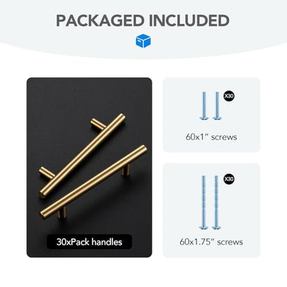 HOME EDIT Champagne Bronze Cabinet Handles, Drawer Pulls, 4 Inch, 30 Pack - color: Champagne Bronze, size: 4 Inch Hole Center