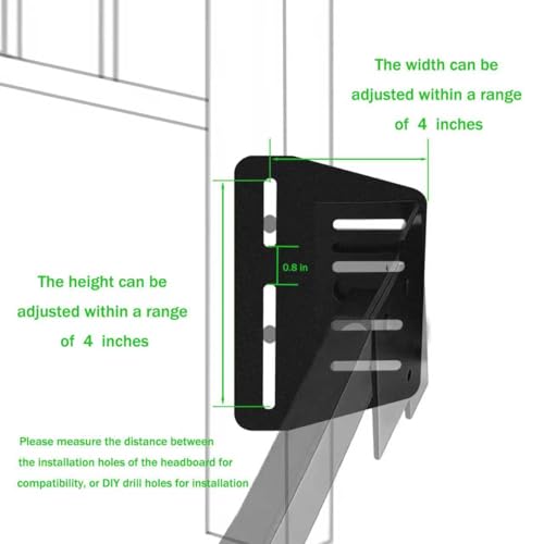 Ertuohg 2Pcs Bed Frame Adapter for Headboard Extra, Bed Frame Adapter/Connector Plate, Bed Modification Plate, Headboard Attachment Kit for Queen, King and Full Size Beds