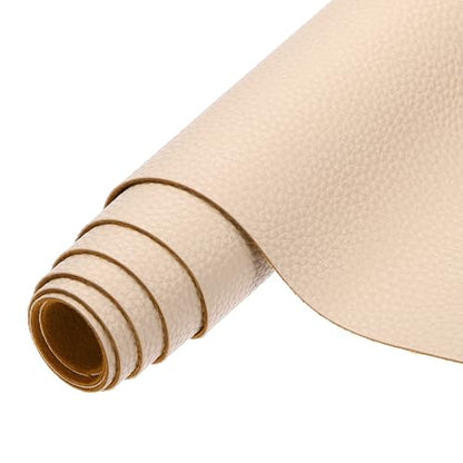 MECCANIXITY Faux Leather Fabric Sheets, 54x36 Inch Waterproof Solid Soft PU Synthetic Leather Sheet for Upholstery Replacement Renovate Furniture Bag Crafts DIY Sewings(Light Khaki) - color: Light Khaki