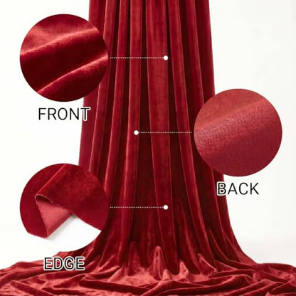 Stretch Velvet Fabric by the Yard Red 60 Inch Wide 1 Yard - color: Red, size: 1 Yard