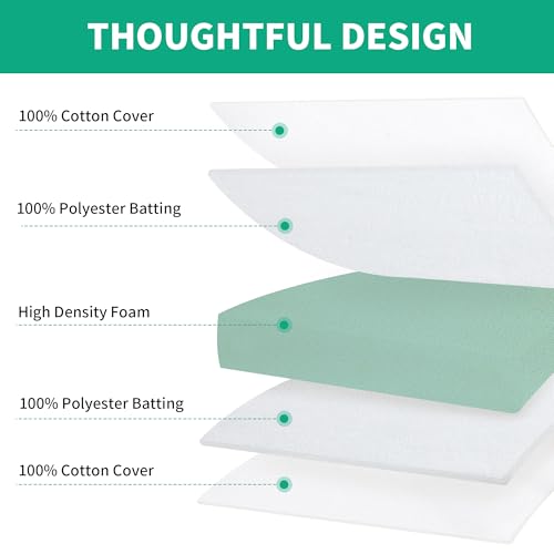 HOMBYS Couch Cushion Replacement Wrapped with Polyester Batting, High Density Couch Cushions Inserts with Dacron Fiber Layer,Upholstery Cushion Padding with Removable Cover,5 inch Thick,26"x26",1 Pcs - size: 26"x26"x5"