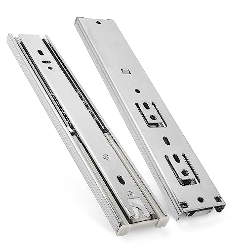 Soft Close Drawer Slides 10 Inch - Silver, 1 Pair (2 Pieces) - color: Silver, size: 10 Inch