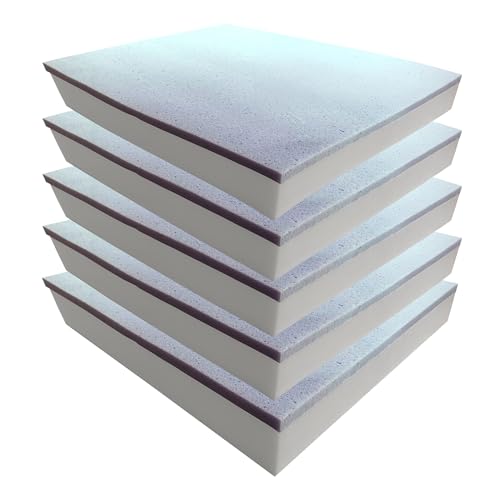 Foamma 2" x 22" x 24" Gel Memory Foam (Chair Cushion Foam for Dining Chairs, Wheelchair Seat Cushion) 5-Pack - color: Gel Memory Foam, size: 2" x 22" x 24", style: 5 Pack