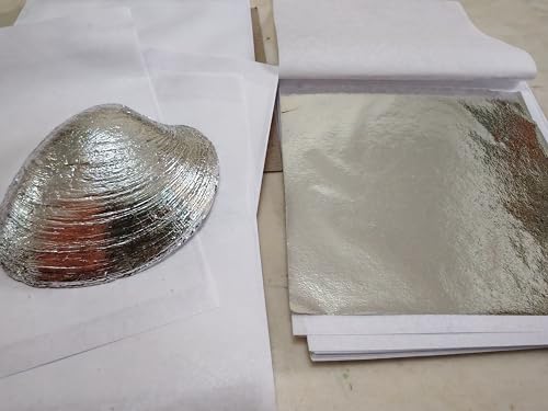 Gold Foil Leaf 7 Colors 100 or 700 Sheets Metal Leaf Foil for Arts Decoration,DIY Crafts,Paintings,Nails,Furniture Decoration,3.15 by 3.15 Inches Gold Leaf Sheets (Silver)