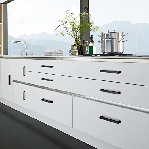 Matte Black 6-1/4 Inch Cabinet Handles, 30 Pack Cabinet Pulls - size: 6-1/4inch(160mm) Hole Center