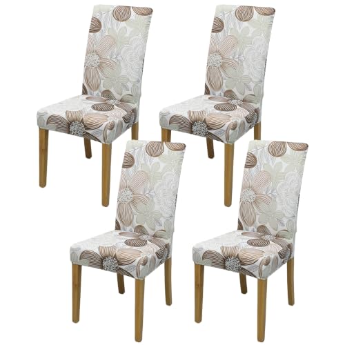 Dining Chair Covers, Stretch Seat Covers, Washable Furniture Protector - color: Evening Breeze, size: ‌Milk Silk