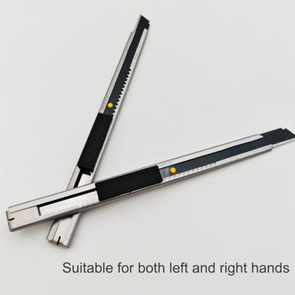 Gebildet 5pcs Right and Left Hand Self-Lock Cutter Knife/Black 9mm Snap Off Blades /60° Blace/SS - color: Ss-black Blade