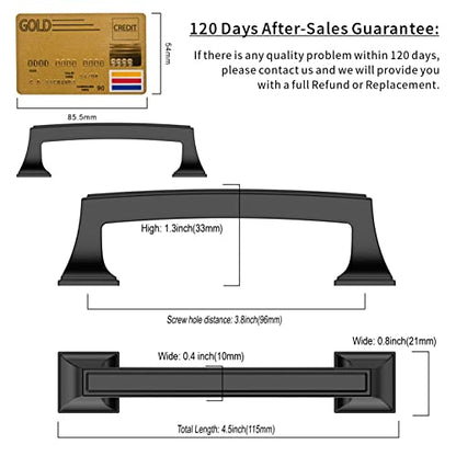 Amerdeco 10 Pack Matte Black Cabinet Pulls 3-3/4 Inch(96mm) Hole Center Cabinet Hardware Kitchen Cabinet Handles for Bathroom Drawer Pulls Dresser Pulls ZH0010 - color: Matte Black, size: 3.75"/96MM Hole Center