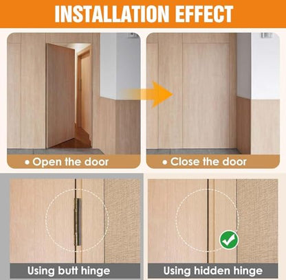 7" Hidden Door Hinge/Concealed Hinges,Invisible Hinges - color: Black, size: 7 inches