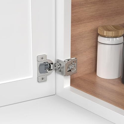 Chibery 60 Pack 1-1/2" Overlay 3D Soft Close Concealed Hinge for Face Frame Door, Self Closing Hinges, 105° Smooth Slow Close Quite, Hidden Stainless Steel Hinge for Kitchen Cabinet Door, Satin Nickel - size: 1-1/2" Overlay