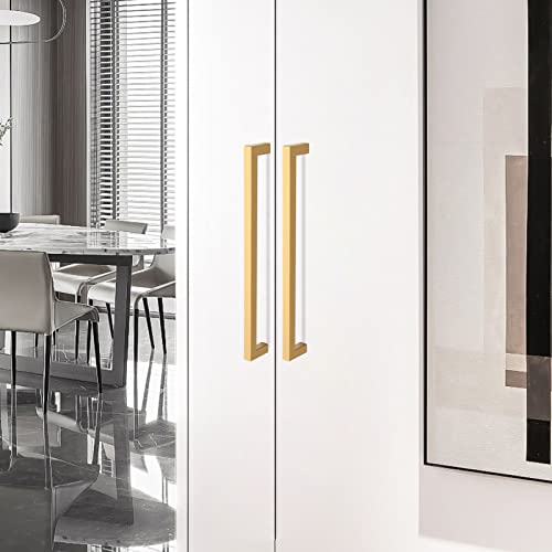 Cabinet Pulls Gold Cabinet Handles Square Drawer Pulls, 30 Pack 6-1/4 Inch Stainless Steel Kitchen Door Cupboard Cabinet Handles, Drawer Hardware Handles, 160mm Hole Centers - color: Gold, size: Two Hole - 6-1/4 inch Hole Centers(160mm)