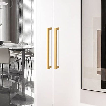 Cabinet Pulls Gold Cabinet Handles Square Drawer Pulls, 30 Pack 6-1/4 Inch Stainless Steel Kitchen Door Cupboard Cabinet Handles, Drawer Hardware Handles, 160mm Hole Centers - color: Gold, size: Two Hole - 6-1/4 inch Hole Centers(160mm)