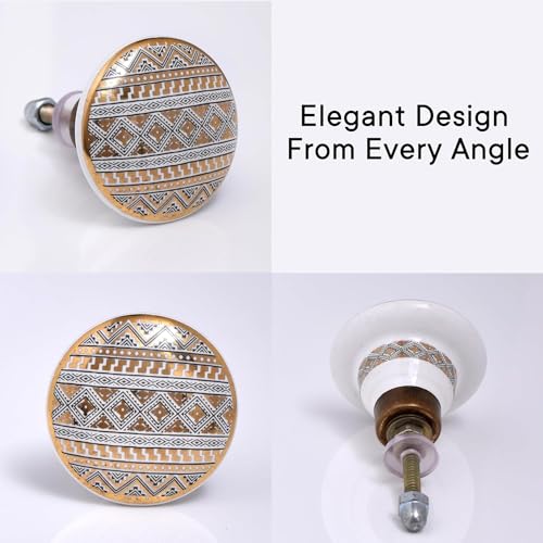 Indian Shelf 6 Pieces Cabinet Knobs for Dresser Drawer (Gold) - color: Gold, size: 6 Knobs