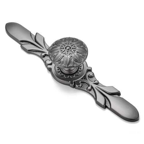 10Set Cabinet Knobs & Back plate, Gunmetal Grey Drawer Hardware for Kitchen - color: Gunmetal Grey