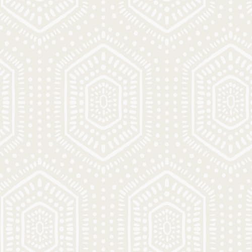 Heroad Peel and Stick Wallpaper Boho Beige Neutral Geometric Removable Wallpaper for Bedroom Modern Polka Dot Contact Paper Vinyl Decoration Self-Adhesive Waterproof 17.3"x393" - color: Hexagon- Beige and White, size: 17.3" x 393"