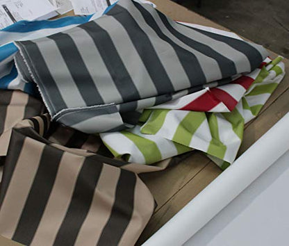 Mybecca Stripe Canvas Canvas Oxford Polyester Fabric 60" RED/White (5 Yards) - color: Red / White, size: 5 YARDS