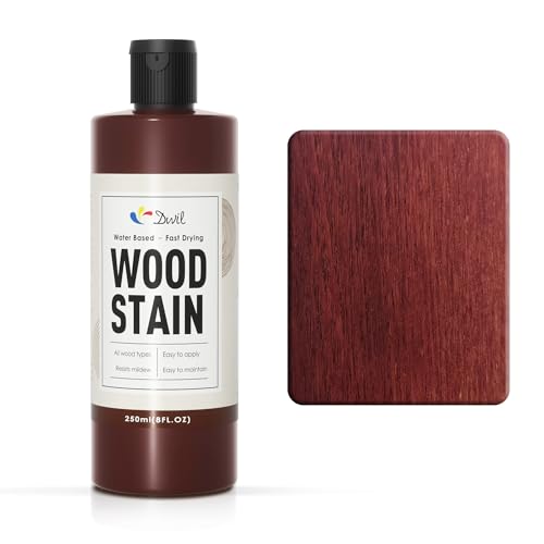 DWIL Water Based Wood Stain - Multiple Finishes, Fast Drying, Indoor and Outdoor Furniture, Wood Paneling, Cabinets and More, Low Odor ＆ Non-Toxic (8.5oz Red Cherry) - color: Red Cherry, style: Without Tool