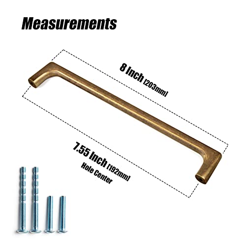 Goo-Ki Antique Brass Cabinet Pulls with 7.6''(192mm) Hole Centers, Retro Style Zinc Alloy Cabinet Handles for Dresser,Wardrobe,Cupboard- 24 Pack - color: Antique Brass, size: 7.6'' Hole Centers