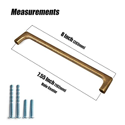 Goo-Ki Antique Brass Cabinet Pulls with 7.6''(192mm) Hole Centers, Retro Style Zinc Alloy Cabinet Handles for Dresser,Wardrobe,Cupboard- 24 Pack - color: Antique Brass, size: 7.6'' Hole Centers