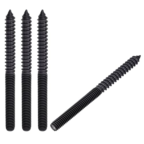 8pcs Hanger Bolts 5/16"-18x4 Black Zinc Coated - color: Black, size: 5/16"-18x4"