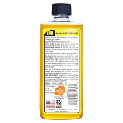 Goo Gone Original Liquid - 8 Ounce - Surface Safe Adhesive Remover Safely Removes Stickers Labels Decals Residue Tape Chewing Gum Grease Tar Crayon Glue (Pack of 3) - size: 8 Fl Oz (Pack of 3)