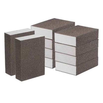 HARFINGTON 10pcs Fine Sanding Sponge Blocks 240-320 Grit Foam Sanding Block for Polishing Kitchen Metal Wood Drywall, 100x70x25mm - size: 240-320 Grit