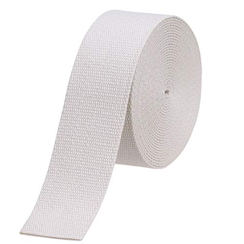 COTOWIN 2" Wide Thick Heavy Cotton Webbing，6 Yards (Natural White, 2") - size: 2"