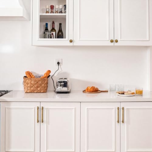 Goldenwarm 10 Pack 5 Inch Antique Brass Cabinet Pulls Modern Kitchen & Bathroom Hardware Heavy Duty Zinc Alloy Drawer Handles with Complete Screw Kit Consistent Finish for Whole-Home Renovations - color: Antique Brass, size: 5 Inches Hole Center
