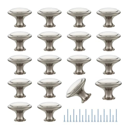 Brushed Nickel Cabinet Drawer Hardware,30mm Kitchen Cabinet Knobs,18 Pack - color: Brushed Nickel