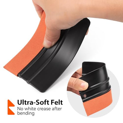 WRAPXPERT Car Window Tint Installation Kit, Profession Tool Kit Vinyl Wrap for Cars with Craft Knife and Blades, 2PCS Felt Squeegee, Micro Squeegee for Car Window Tint Installation Kit