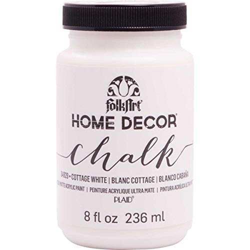 FolkArt Home Decor Chalk Furniture & Craft Acrylic Paint in Assorted Colors, 8 ounce, Cottage White - color: Cottage White