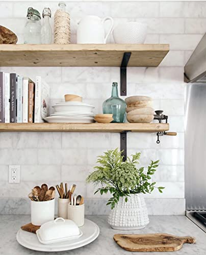 Heavy Duty Shelf Brackets 8 inch Rustic L Black Shelf Brackets 8 x 6 inches Metal Iron Industrial Shelf Bracket - L8 x H 6" x W 1.5" - 4 Pack - style: 8x6inch