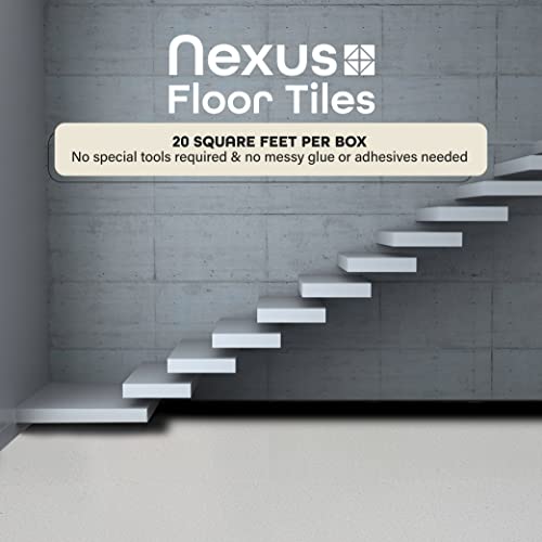 Nexus Self Adhesive 12-Inch Vinyl Floor Tiles, 20 Tiles, 12 x 12 in - color: Salt N Pepper Granite, style: Marble look