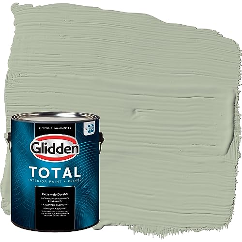 Glidden Total Interior Wall Paint & Primer All-in-One, Light Sage/Green, Flat, 1 Gallon - color: Light Sage, size: 128 Fl Oz (Pack of 1)