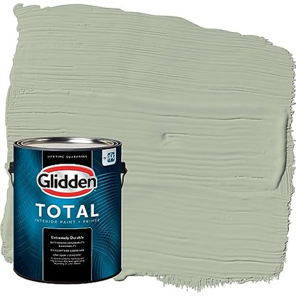 Glidden Total Interior Wall Paint & Primer All-in-One, Light Sage/Green, Flat, 1 Gallon - color: Light Sage, size: 128 Fl Oz (Pack of 1)