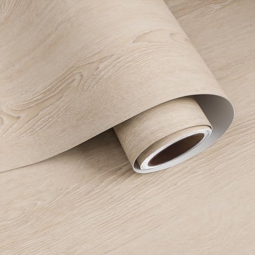 VaryPaper 15.7"x78.7" Rustic Light Wood Contact Paper Peel and Stick Countertops Waterproof Wood Wallpaper for Cabinets Desk Furniture Vinyl Wrap Removable Wooden Wall Paper for Bedroom Living Room