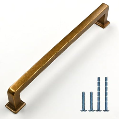 Antique Brass Cabinet Handles Kitchen Pulls 7.5 Inch 10 Pack - color: Antique Brass, size: 7.5" Hole Center