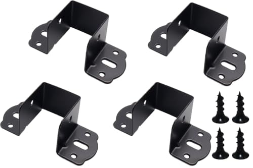 4pcs Hanging Wooden Square Corner Metal Hanging Corner Thickened Furniture Hardware Accessories Horizontal Black (L - size: large(black)