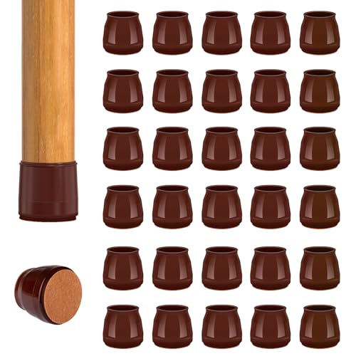 BAIPOK 36Pcs Round Chair Leg Floor Protectors for Hardwood Floors - color: Brown-36pcs, size: Universal S (0.90'' -1.20'')
