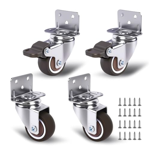 ZUOFANG 1.25" Small Low Profile Caster Wheels Set of 4, 140 lbs Total - style: 1.25 Inch Wheel