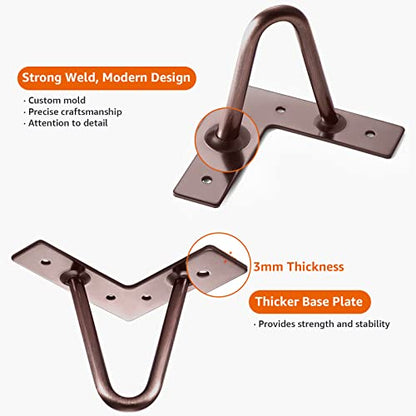 ROTHLEY Furniture Legs 4 Inch Hairpin Legs Solid Rods Legs for Furniture Set of 4 Couch Legs with Floor Protectors Sofa Legs Dresser Legs Heavy Duty Cabinet Legs DIY Furniture Feet(Antique Copper) - size: 4 inch