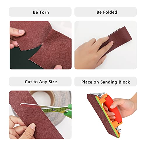 240 Grit Sandpaper Roll, 3 Inch x 49 Feet Emery Cloth Roll Aluminum Oxide Abrasive Paper Roll Continuous Sandpaper for Metalworking, Woodworker, Furniture Repair, Sanding Automotive Plumbing - size: 240 Grit